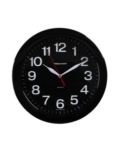 Часы настенные аналоговые Классика 29 х 29 см черный обод Troyka