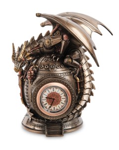 Настольные часы Сказочный дракон стимпанк Veronese