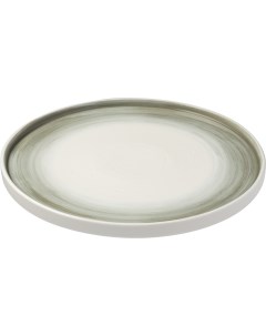 Тарелка круглая с высоким бортом Айсио 279х279х17мм фарфор белый серый Kunstwerk