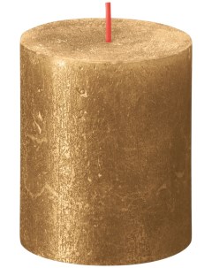 Свеча рустик Shimmer золотая время горения 35 часов 80x68 Bolsius