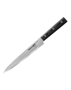 Нож кухонный поварской 67 Damascus слайсер для нарезки профессиональный SD67 0045M Samura