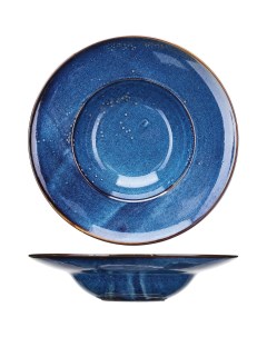 Тарелка для пасты Ирис 280х280х55мм фарфор голубой Kunstwerk