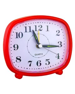 Часы Quartz часы будильник PF TC 005 прямоугольные 10x8 5 см красные Perfeo
