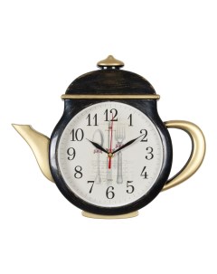 Часы чайник 29х34 см корпус черный с золотом Столовые приборы Рубин