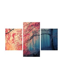 Картины Модульная картина Темно светлый лес 120х80 Красотища