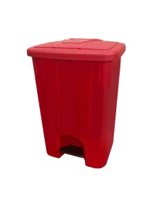 Ведро для мусора 65 л красное с педалью Telkar