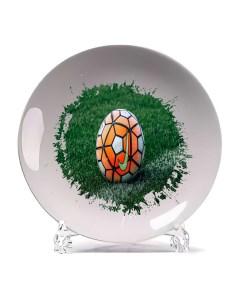 Тарелка Футбол Футбольный мяч Найк Оранжевый Трава Coolpodarok