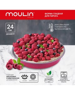 Форма для пирога Raspberry с антипригарным покрытием 24 6x3 9 см Moulin villa