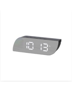 Часы настольные электронные будильник с белым LED дисплеем Gadgetmama