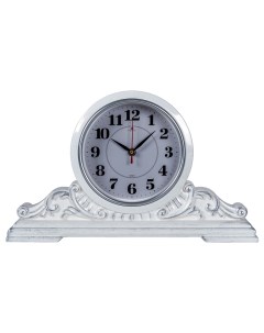 Часы настольные 43х25 см корпус белый с серебром Классика Рубин