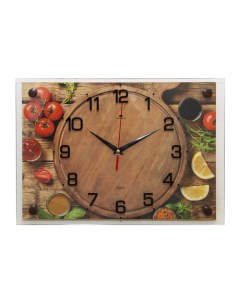 Часы настенные серия Кухня Кухонный натюрморт плавный ход 25 х 35 см Рубин