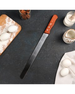 Нож для бисквита мелкие зубцы рабочая поверхность 30 см деревянная ручка Nobrand