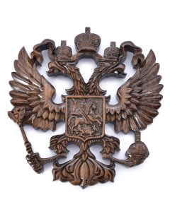 Панно настенное резное Герб России из дерева Harutyunyan