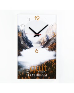 Часы картина настенные серия Интерьер Горы плавный ход 35 х 57 см Timebox
