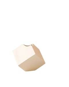 Ваза керамическая Куб настольная бежевая 12 см Керамика ручной работы