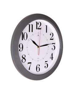 Часы круглые 38 5 см корпус серый Классика Рубин