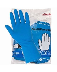 Перчатки хозяйственные Professional L многоцелевые латекс голубые 10 шт Vileda