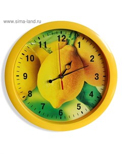 Часы настенные Лимоны желтый обод 28х28 см Соломон