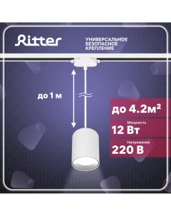 Светильник трековый подвесной LED ARTLINE цилиндр 80х100 12Вт 960Лм 4000K Ritter