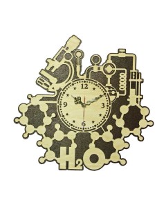 Часы настенные сувенирные модель Школа 2 химия фигурные 290х280мм Борнео