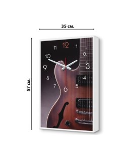 Часы картина настенные серия Интерьер Гитара плавный ход 57 х 35 см 1 АА Timebox