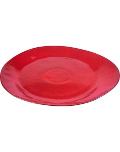 Тарелка Млечный путь 320х290х30мм фарфор красный черный Борисовская керамика