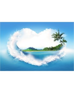 Картина на холсте с подрамником ХитАрт Остров любви 40x27 см Модулка