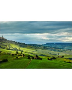 Картина на холсте с подрамником ХитАрт Зеленая Тоскана 100x68 см Модулка