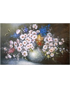 Картина на холсте с подрамником ХитАрт Цветочный натюрморт 40x23 см Модулка