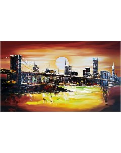 Картина на холсте с подрамником ХитАрт Нью Йоркский мост 80x46 см Модулка