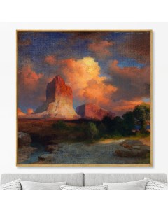 Репродукция картины на холсте Sunset Cloud Green River Wyoming 1917г 105х105см Картины в квартиру