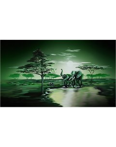 Картина на холсте с подрамником ХитАрт Зеленая Африка 100x58 см Модулка