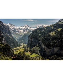 Картина на холсте с подрамником ХитАрт Горы Швейцарии 80x54 см Модулка