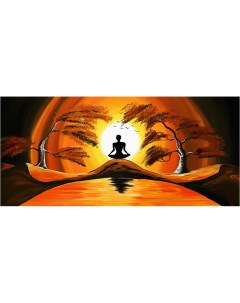 Картина на холсте с подрамником ХитАрт Утренняя медитация 80x36 см Модулка