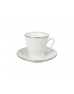 Чашка с блюдцем кофейная Черный кофе Золотой кантик 14 80 мл Императорский фарфоровый завод