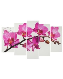 Часы настенные модульные серия Цветы Фиолетовые орхидеи 80х140 см Сюжет