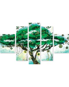 Картина модульная на холсте Зеленое дерево 90x58 см Модулка