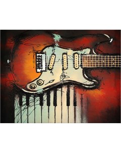 Картина на холсте с подрамником ХитАрт Гитара 40x31 см Модулка
