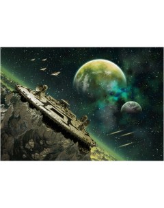 Картина на холсте с подрамником ХитАрт С космического корабля 60x42 см Модулка