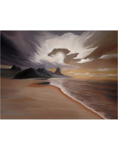 Картина на холсте с подрамником ХитАрт Песочный берег 40x30 см Модулка