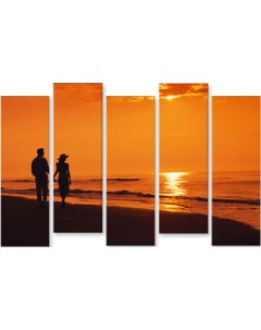 Картина модульная на холсте Влюбленные на пляже 150x100 см Модулка