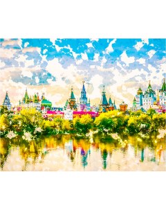 Картина на холсте с подрамником ХитАрт Москва красками 60x48 см Модулка