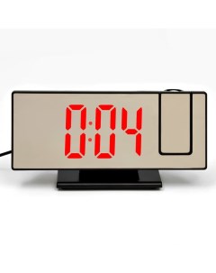 Часы настольные электронные с проекцией будильник термометр календарь USB 18 5 x 7 5 Nobrand
