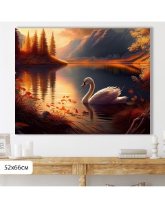 Картина Лебедь на закате 52х66 см К0351 Добродаров