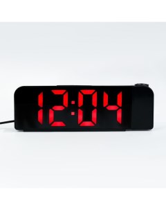 Часы электронные настольные будильник термометр с проекцией красные цифры 19 2х6 5см Nobrand