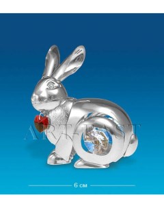 Фигурка Кролик посеребр с красн серд Юнион AR 86 113 601997 Crystal temptations