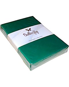 Простыня Premium collection 220x240 см сатин зеленая Butterfly