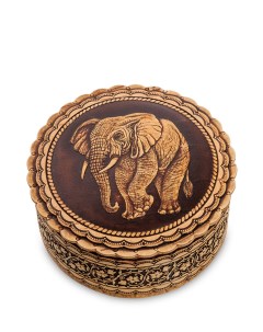Шкатулка Индийский слон береста Народные промыслы