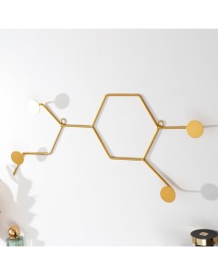 Крючки декоративные металл Молекулы золото 23х57 5 см Nobrand