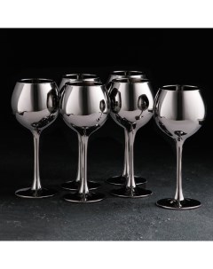 Набор бокалов для вина Серебро 280 мл 6 шт цвет серебряный Gidglass